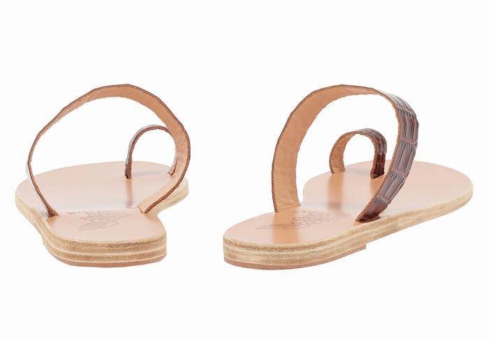 Ancient Greek Sandals Thalia Sandaler Med Tåstolper Dame Mørke Rød Svarte | BFZ9550TK